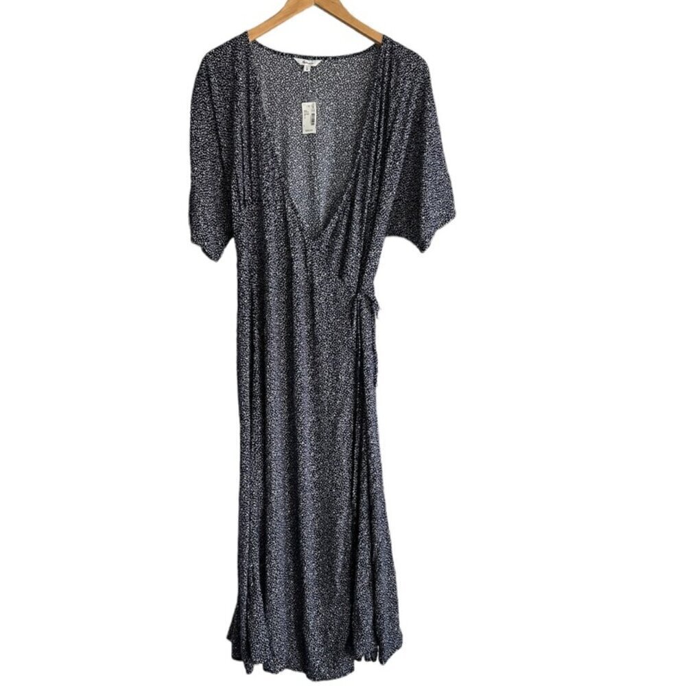 REITMANS Blue Short Sleeve Wrap Maxi Dress Size US L